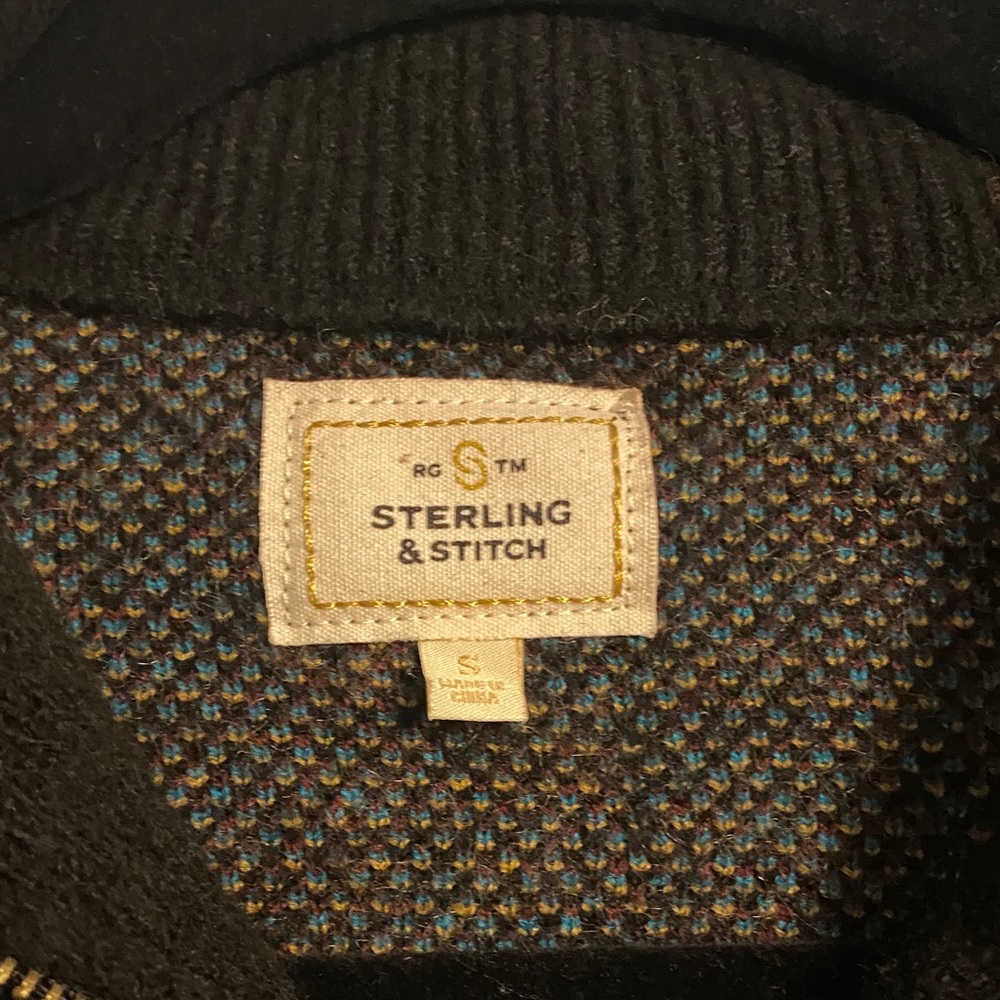 Geometric Patterned Black Sweater - image 2